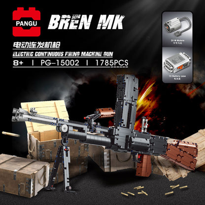 PANGU 15002 Electric Continuous Firing Machine Gun Bren MK Building Block Gun 1785pcs Bricks Ship From China