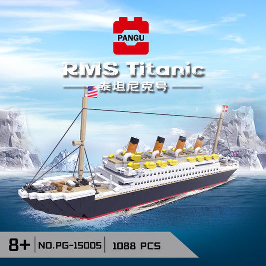 PANGU PG-15005 Movie Rms Titanic building blocks 1088pcs Toys For Gift ship from China(no tax )
