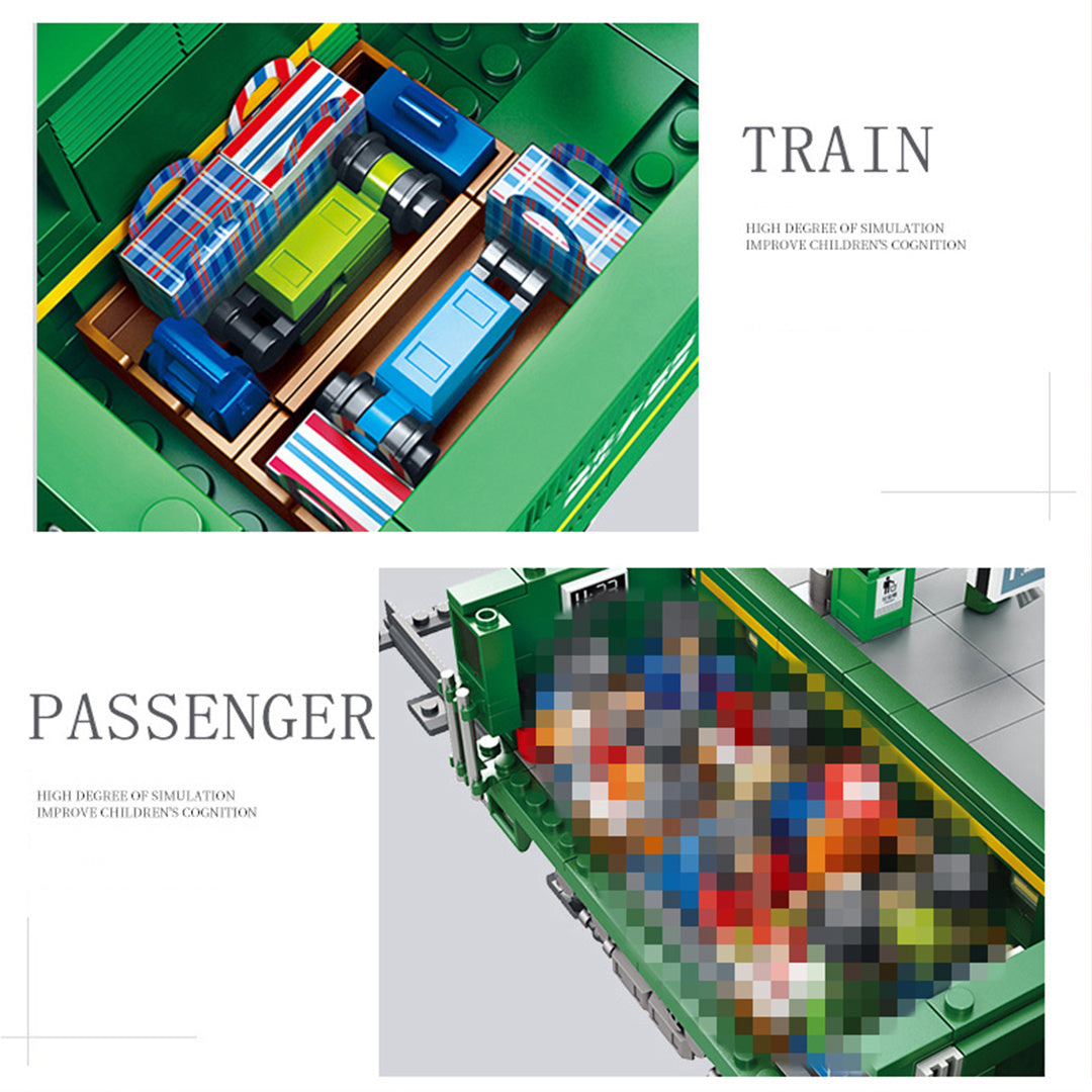 PANLOS 610008 Technic Chinese Spring Festival green train building Blocks 1581pcs Bricks From China Delivery.