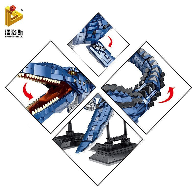 PANLOS 611005 Jurassic World Series Jurassic Park Mosasaurus Assembled Building Block 1859pcs Bricks Toys from China