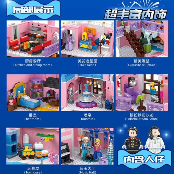 PANLOS 613003 Creator Expert Pink Dream Castle Building Blocks 9963pcs Bricks Toys from China Delivery.