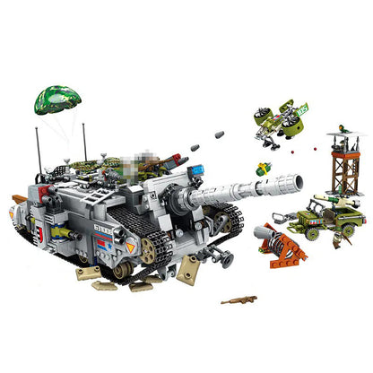 PANLOS 631008 Military Series Justice Action Tiger Hunting Heavy Tank Children's Puzzle Assembled Building Block Toys Ship From China