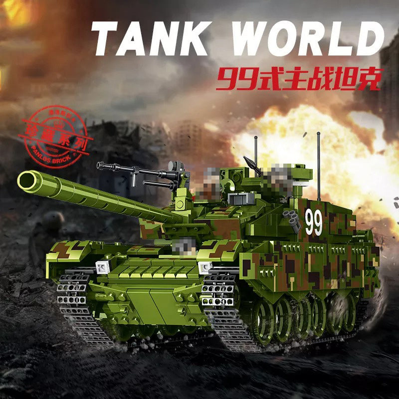 PANLOS 632002 Military Series 99 Type Main Battle Tank Children Assembled Puzzle Building Block 1339pcs Bricks Toys From China