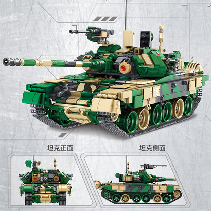 PANLOS 632005 Military Series T-90 Main Battle Tank Children's Puzzle Assembled Building Block Toys From China