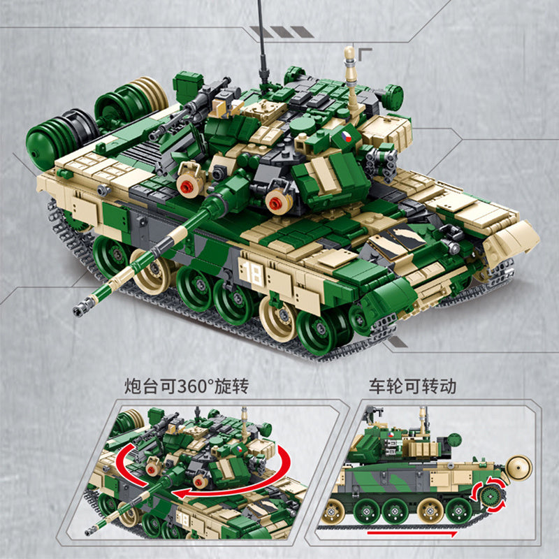 PANLOS 632005 Military Series T-90 Main Battle Tank Children's Puzzle Assembled Building Block Toys From China