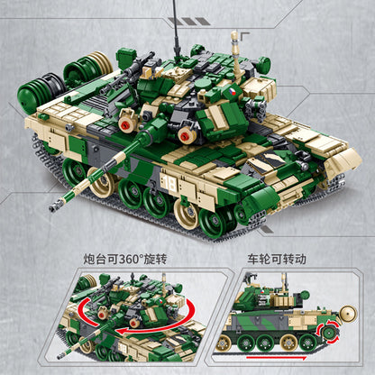 PANLOS 632005 Military Series T-90 Main Battle Tank Children's Puzzle Assembled Building Block Toys From China