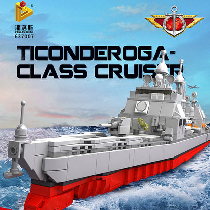 PANLOS 637007 Moc Military Ticonderoga-Class Cruiser Model Building Blocks 1513pcs Bricks Toys From China.