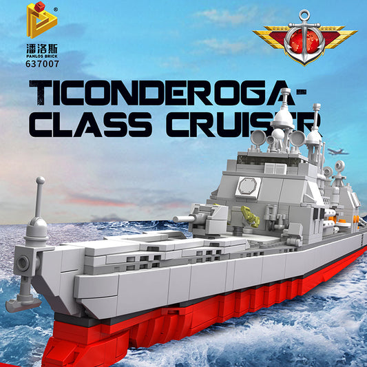 PANLOS 637007 Moc Military Ticonderoga-Class Cruiser Model Building Blocks 1513pcs Bricks Toys From China.