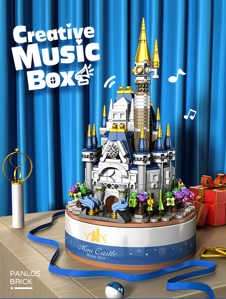PANLOS 656007 MOC Castle Music Box Building Block Storage Box Windmill Amusement Park 617pcs Bricks Toys From China