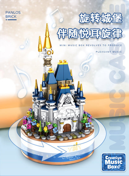 PANLOS 656007 MOC Castle Music Box Building Block Storage Box Windmill Amusement Park 617pcs Bricks Toys From China