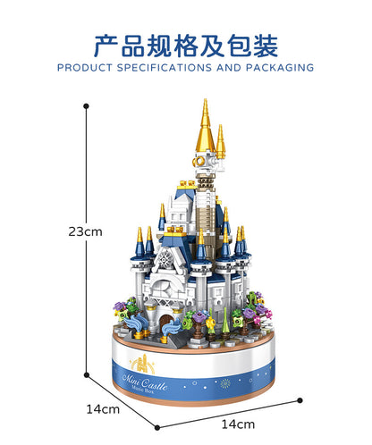 PANLOS 656007 MOC Castle Music Box Building Block Storage Box Windmill Amusement Park 617pcs Bricks Toys From China