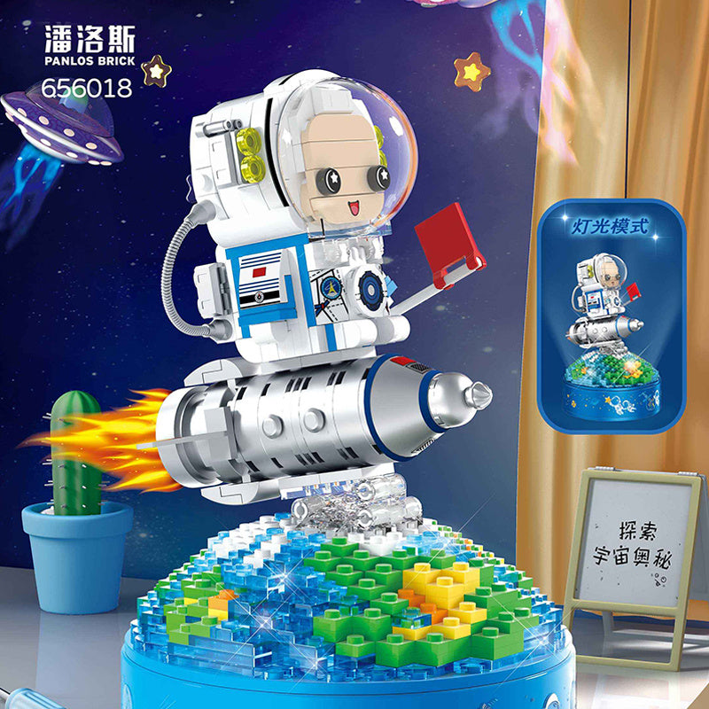 PANLOS 656018 MOC Idea astronaut Music Box Building blocks with Light Parts 546pcs bricks ship from China