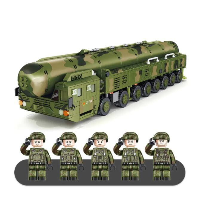 Panlos 639009 Military Weapon Series 1149pcs DF-41 Intercontinental Ballistic Missile Launching Vehicle Building Blocks Bricks