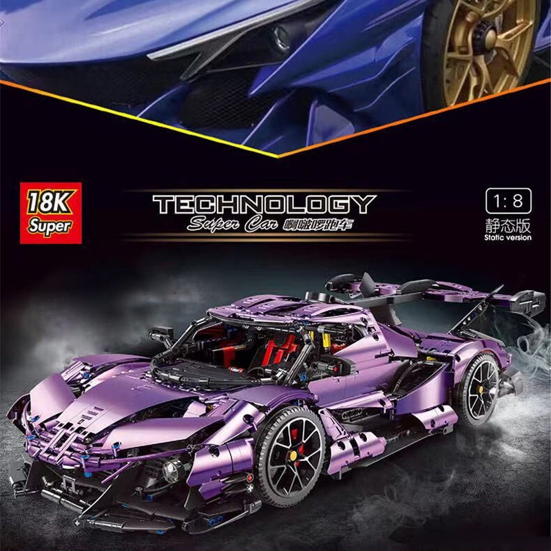 (Pre-sale Available on 20th Oct.)Super 18K K157 Technic Purple Gumpert Apollo IE Car 1:8 Building Blocks 3668pcs Bricks Toys From Europe 3-7 Delivery.