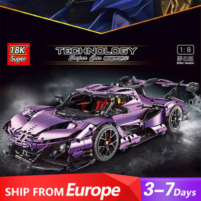 (Pre-sale Available on 20th Oct.)Super 18K K157 Technic Purple Gumpert Apollo IE Car 1:8 Building Blocks 3668pcs Bricks Toys From Europe 3-7 Delivery.