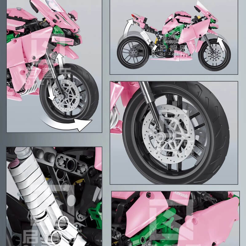 QIZHILE 85002 Kawasoki Super motorbike Pink color