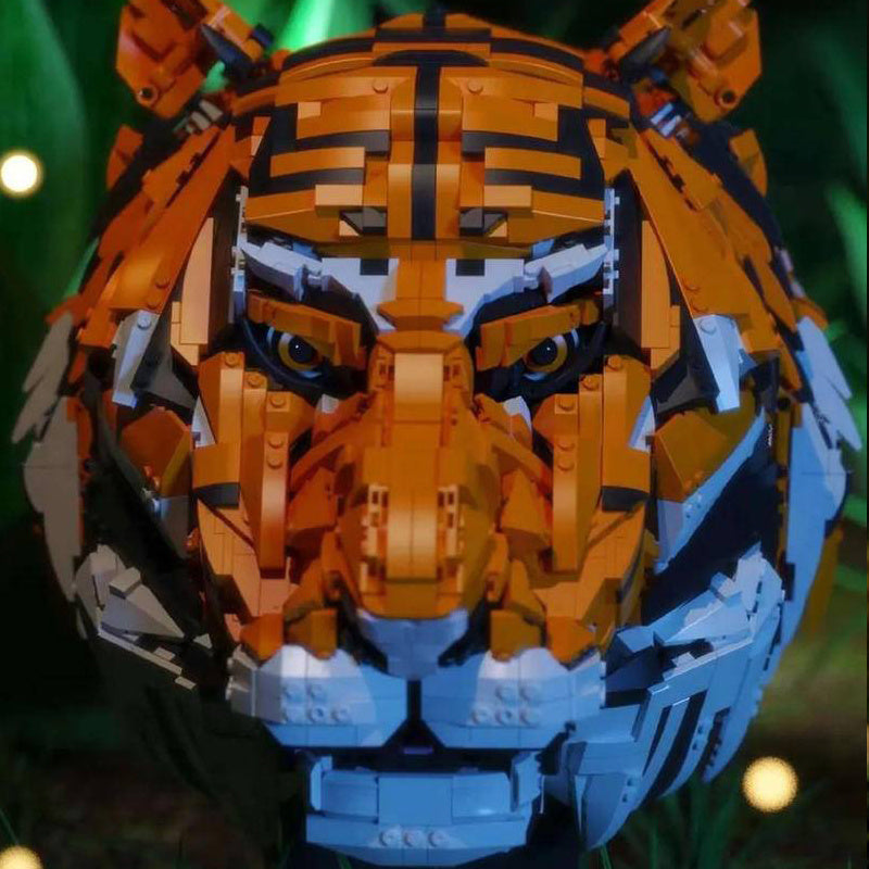 QIZHILE E0300 Creator Expert Tiger Head Building Blocks 3000+pcs Bricks Toys From China Delivery.