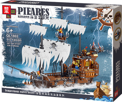 QL1802 Wanderer Pirates of the Caribbean Ship Model Children's Building Blocks Model Puzzle Assembling Toys Ship From China