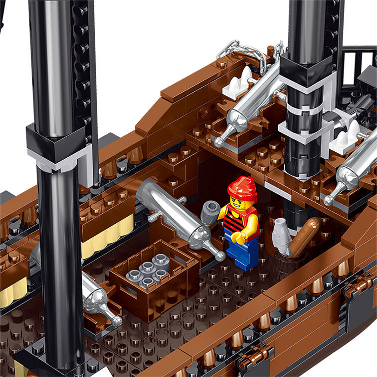 QL1802 Wanderer Pirates of the Caribbean Ship Model Children's Building Blocks Model Puzzle Assembling Toys Ship From China