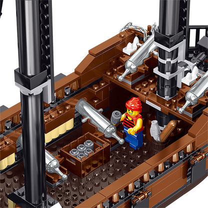 QL1802 Wanderer Pirates of the Caribbean Ship Model Children's Building Blocks Model Puzzle Assembling Toys Ship From China