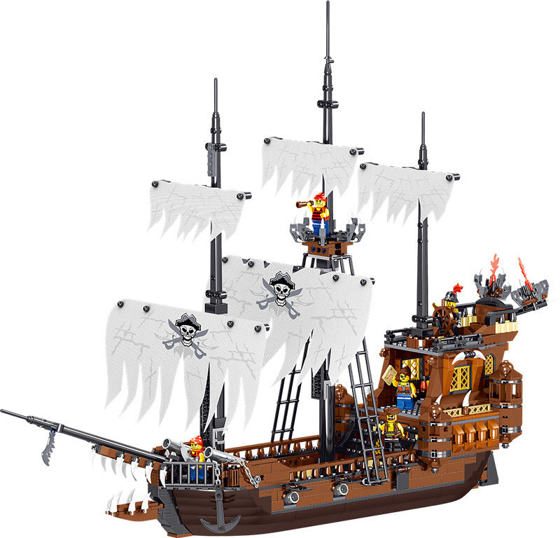 QL1802 Wanderer Pirates of the Caribbean Ship Model Children's Building Blocks Model Puzzle Assembling Toys Ship From China