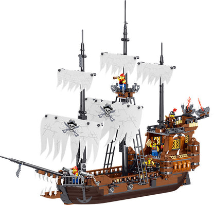 QL1802 Wanderer Pirates of the Caribbean Ship Model Children's Building Blocks Model Puzzle Assembling Toys Ship From China