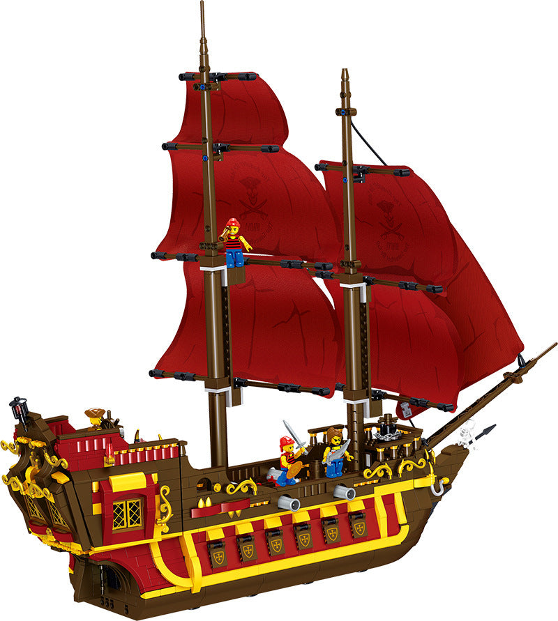 QL1805 Pieares Kingdom Pirate Ship Mobidi Building Block Toy Model Ship  From  China