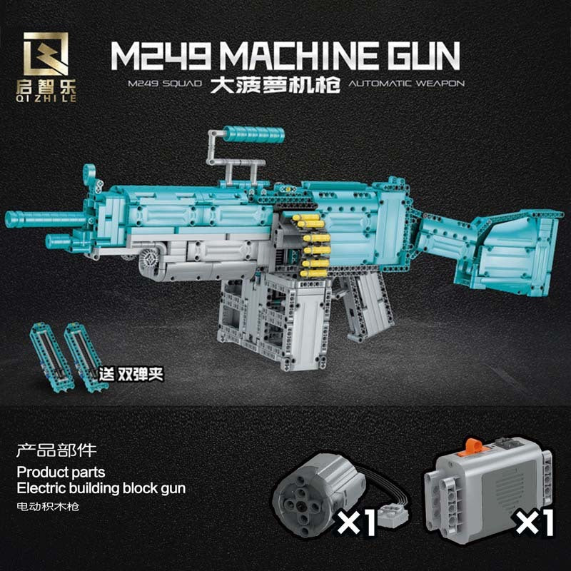 QZL 86006 Military series Electric burst M249 Machine Gun building blocks 1588pcs bricks Toys For Gift from China