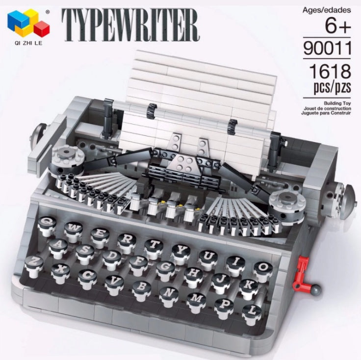 QIZHILE 90011 1618pcs Nostalgic MOC Typewriter Model Building Block Toy From China