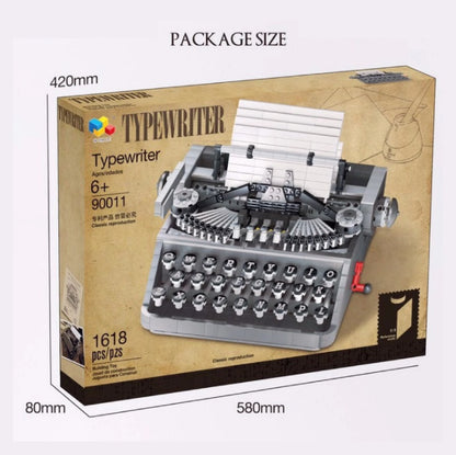 QIZHILE 90011 1618pcs Nostalgic MOC Typewriter Model Building Block Toy From China