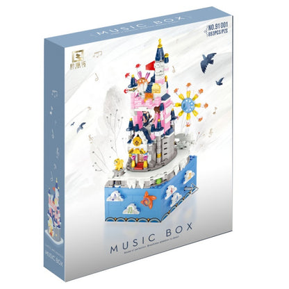 QIZHILE 91001 Birthday Gift Music Rotating Music Box Light Music Box From China