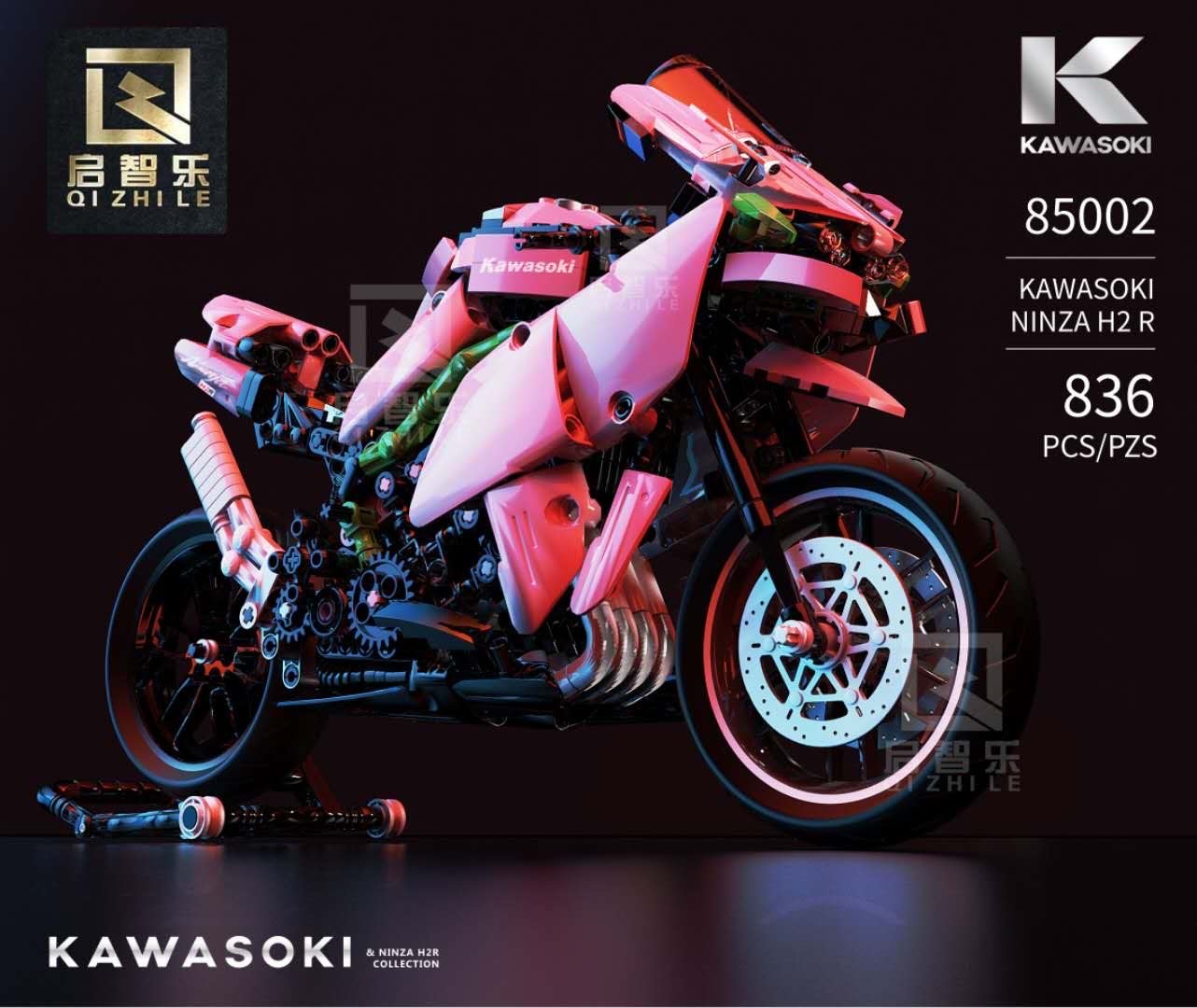 QIZHILE 85002 Technic Series H2R Color Pink Building Blocks MOC Bricks Toys For Gift