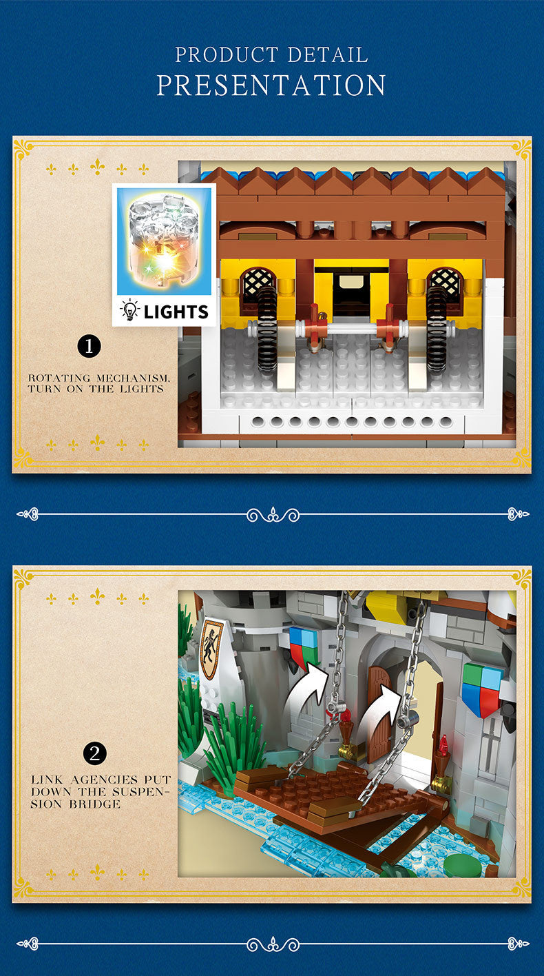 Rebbrix 66006 Military Medieval Lion Country Castle Building Block City Town 2722PCS Bricks Model Set Toys From China