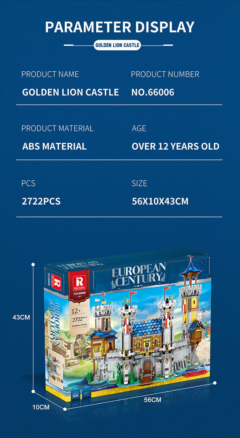 Rebbrix 66006 Military Medieval Lion Country Castle Building Block City Town 2722PCS Bricks Model Set Toys From China