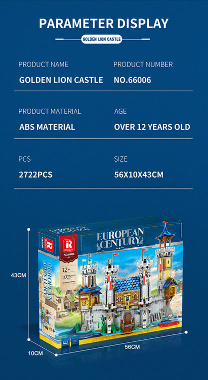 Rebbrix 66006 Military Medieval Lion Country Castle Building Block City Town 2722PCS Bricks Model Set Toys From China