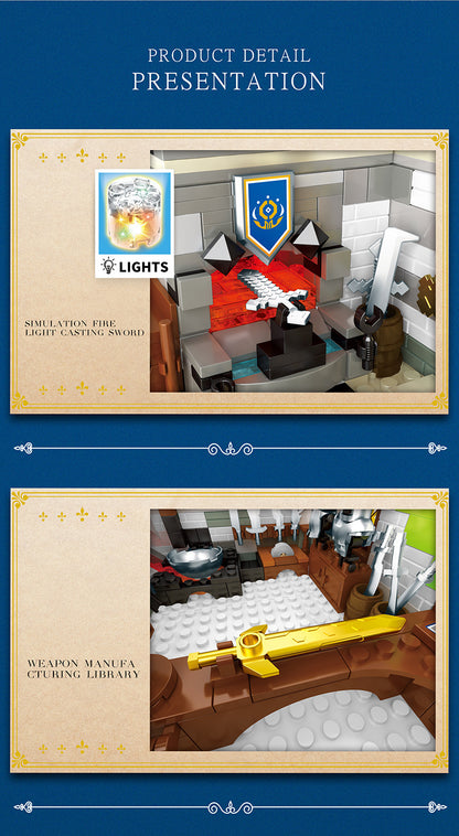 Reobrix 66005 Retro Medieval Smithy Architecture Town Street Famous 2366pcs Building Blocks From China