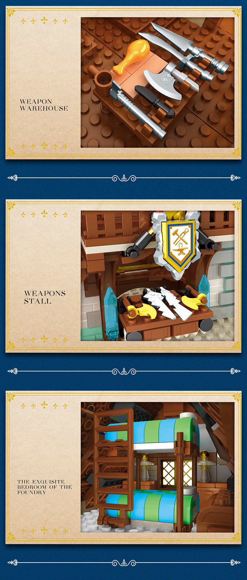 Reobrix 66005 Retro Medieval Smithy Architecture Town Street Famous 2366pcs Building Blocks From China