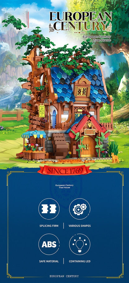 Reobrix 66008 City Street View Tree House Set Model Bricks Medieval Architecture Series 2566pcs Building Blocks  from China.