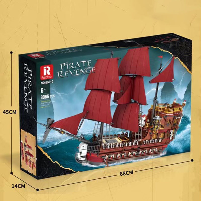 Reobrix 66010 MOC Expert Ideas Pirate Revenge-Model Ship Building Blocks 3066pcs Bricks Model Movie Toys from China.