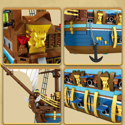 Reobrix 66011 Moc Movie Pirates The Royal Fleet The Sun ship Building Blocks 3162pcs bricks toys From USA 3-7 Days Delivery