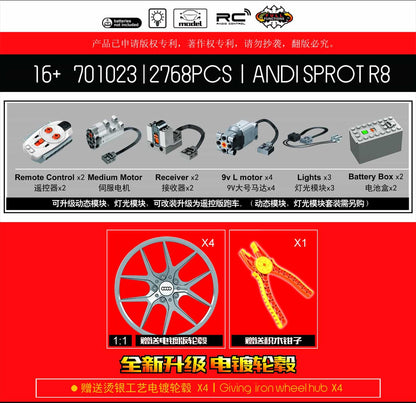 SEMBO 701023 Audi R8 Sport White 1 10