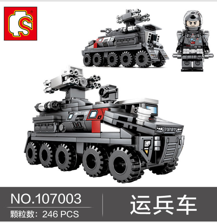 SEMBO 107001-107004 The Wandering Earth Series Cargotruck-Transport Truck Building Blocks Toys Model From China