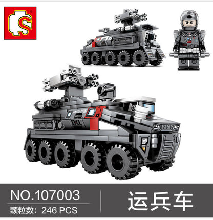 SEMBO 107001-107004 The Wandering Earth Series Cargotruck-Transport Truck Building Blocks Toys Model From China