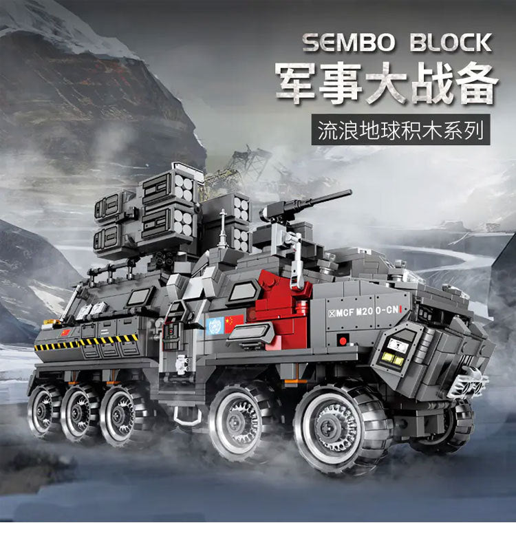 SEMBO 107007 The Wandering Earth Series Military Truck Building Blocks 1925pcs Bricks Toys Model From China