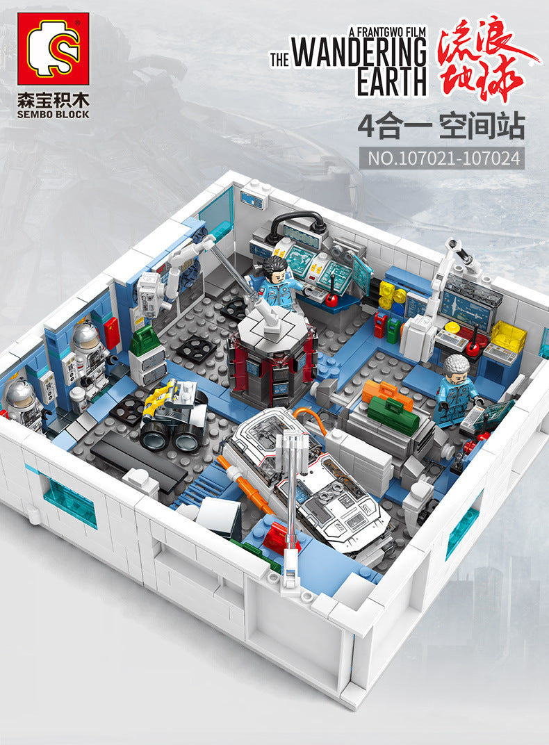 SEMBO 107021-107024 The Wandering Earth Series 4IN1 Space Station Building Blocks 1006pcs Bricks Toys Model From China