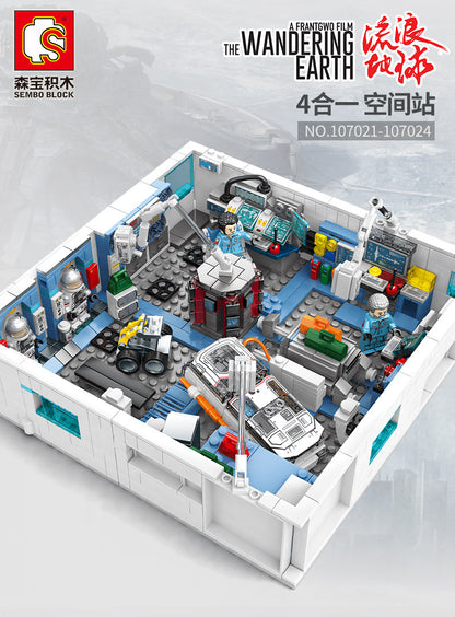 SEMBO 107021-107024 The Wandering Earth Series 4IN1 Space Station Building Blocks 1006pcs Bricks Toys Model From China