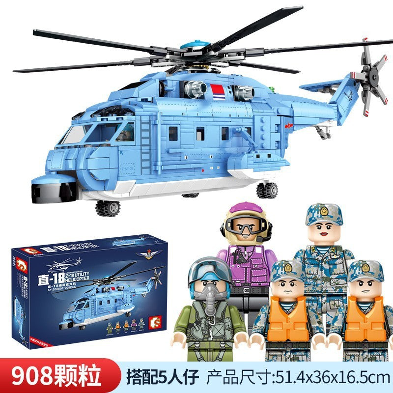 SEMBO 202051 Military series Zhi-18 utility helicopter building blocks 908pcs Toys For Gift from China