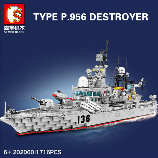 SEMBO 202060 Military Type P.956 Destroyer Building Blocks 1716pcs Bricks Toys From China Delivery.