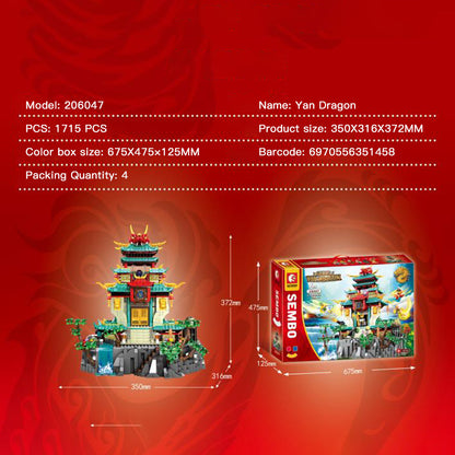 SEMBO 206047 Moc Bricks Movie &amp; Game Yan Dragon Building Blocks 1715pcs Bricks Toys Gift From China.