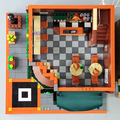 SEMBO 601093 Street View Casual Coffee House with Light MOC Building Block Toy from China